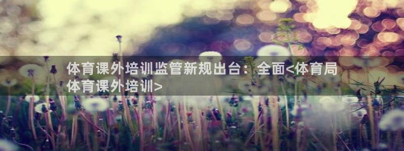 焦点娱乐全国总冠军：体育课外培训监管新规出台：全面<